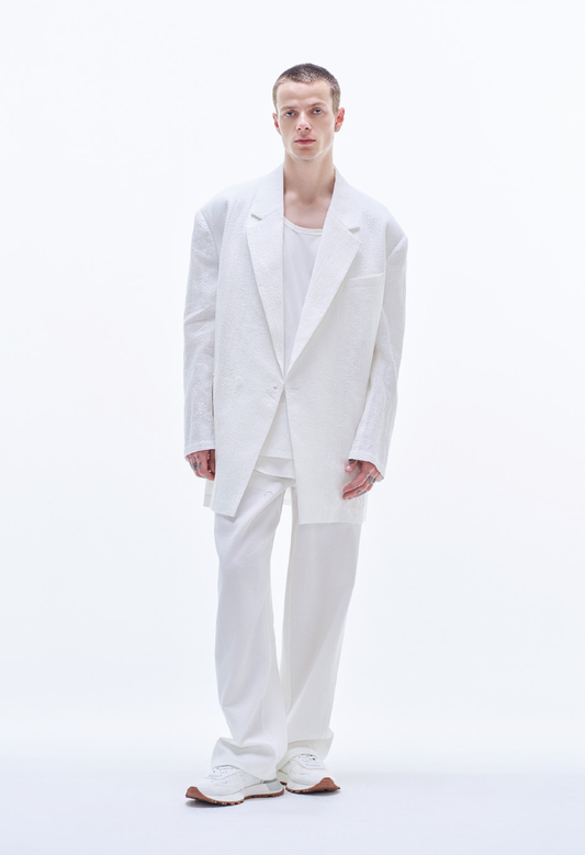 Linen Cotton Texture Oversized BD Blazer