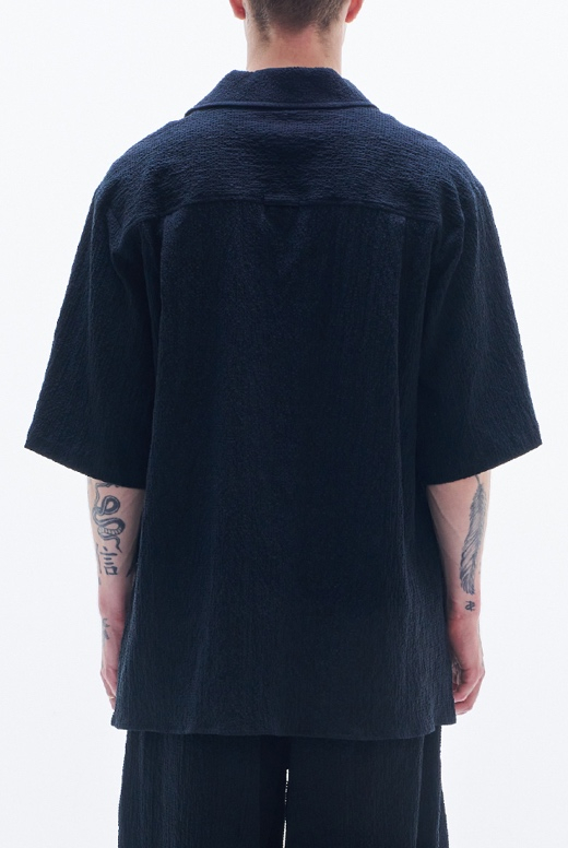 Crepe Cotton Pullover Shirt