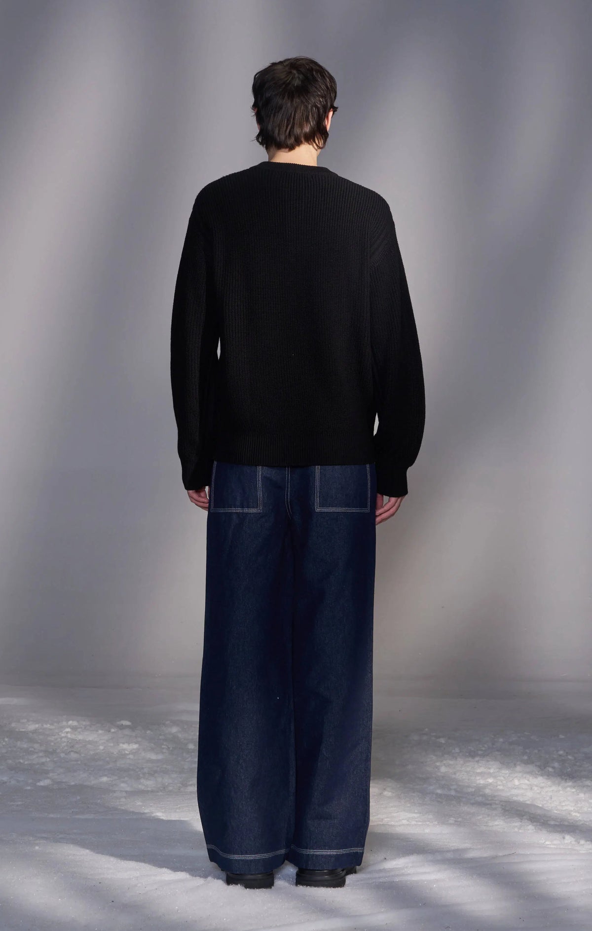 Quarter-Button Wool Sweater