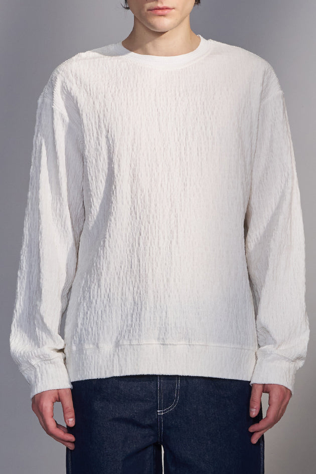 Smocked Corduroy Long Sleeve T-Shirt
