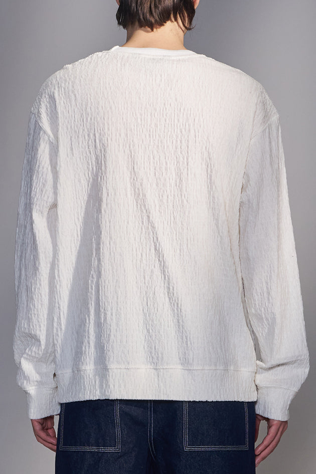 Smocked Corduroy Long Sleeve T-Shirt