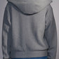 Hooded Knit Jacket with Faux Denim Layers