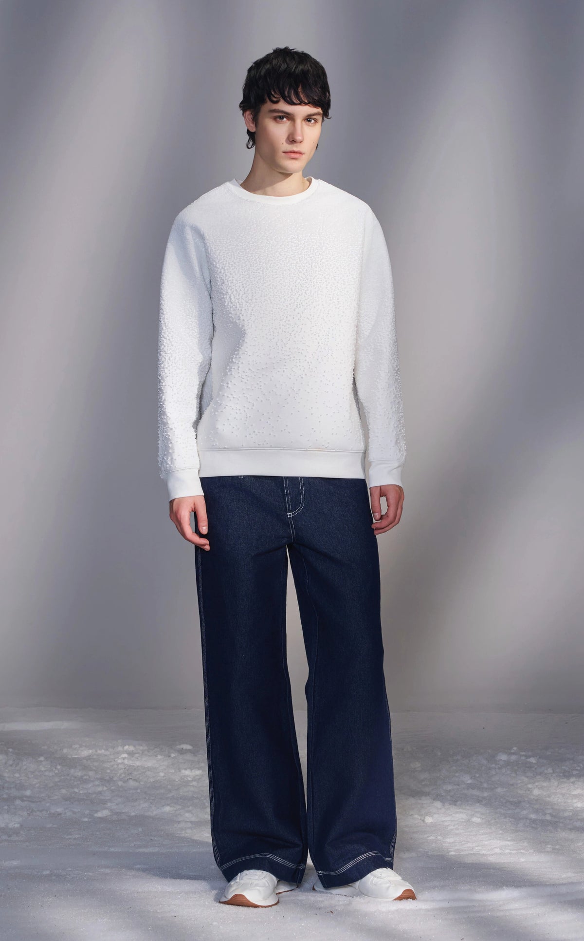 Snowflake-Embroidered Sweatshirt