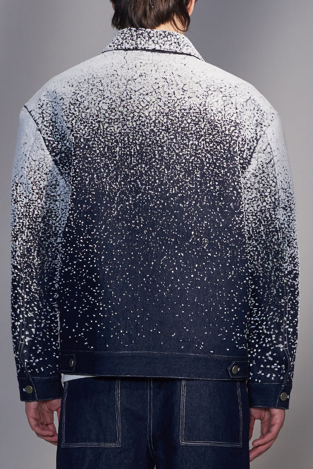 Snowflake-Embroidered Denim Jacket