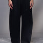 Balloon-Fit Cotton-Wool Twill Pants