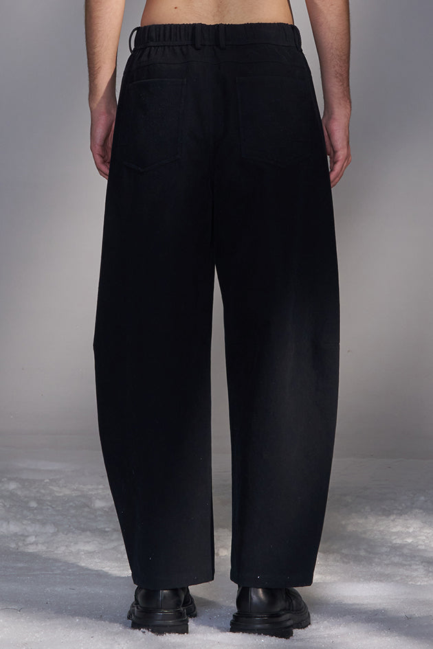 Balloon-Fit Cotton-Wool Twill Pants