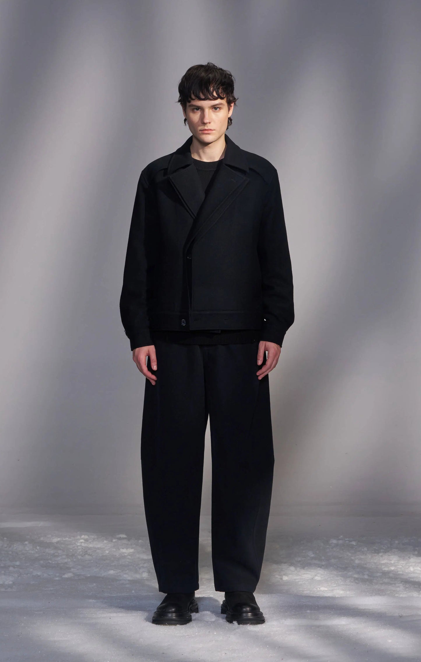 Layer Lapel Wool Jacket