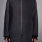 Double-Face Wool Zip-Up Coat with Rib Collar