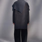 Wool Ribbed High-Neck Cape