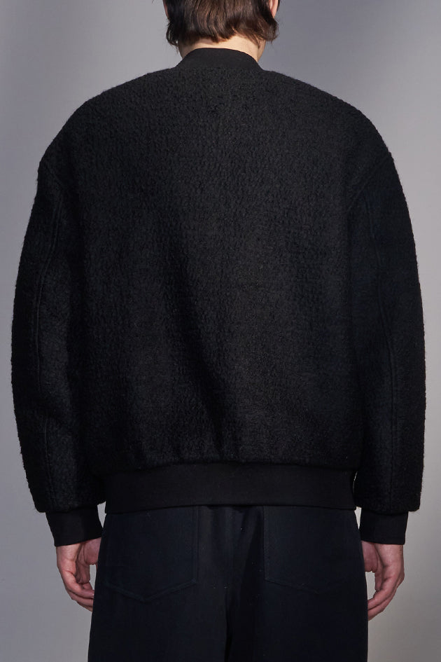 Bouclé Zip-Up Bomber Jacket