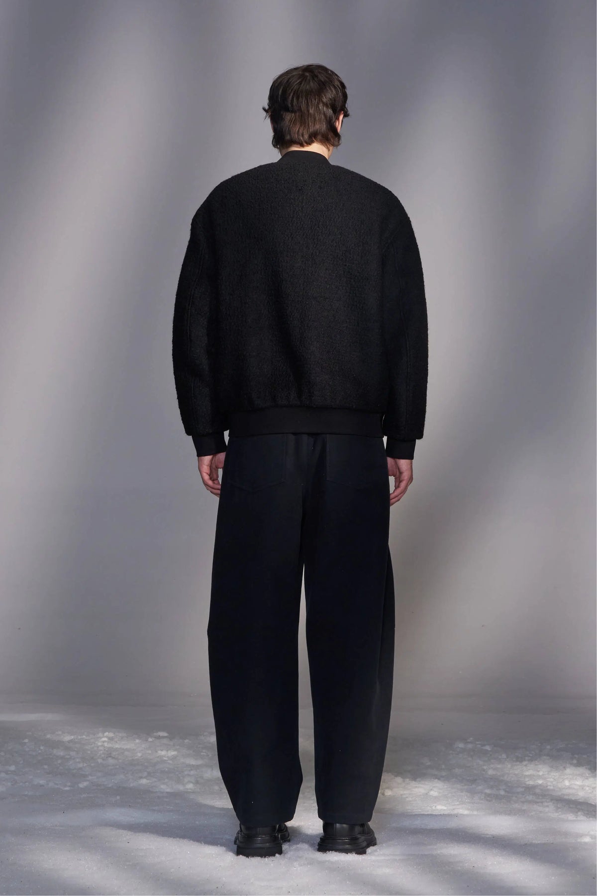 Bouclé Zip-Up Bomber Jacket