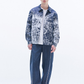 Cotton Linen Jacket With Broken Glass Print