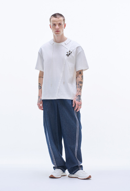 Tee With Raw Edge Cut & Mirrors