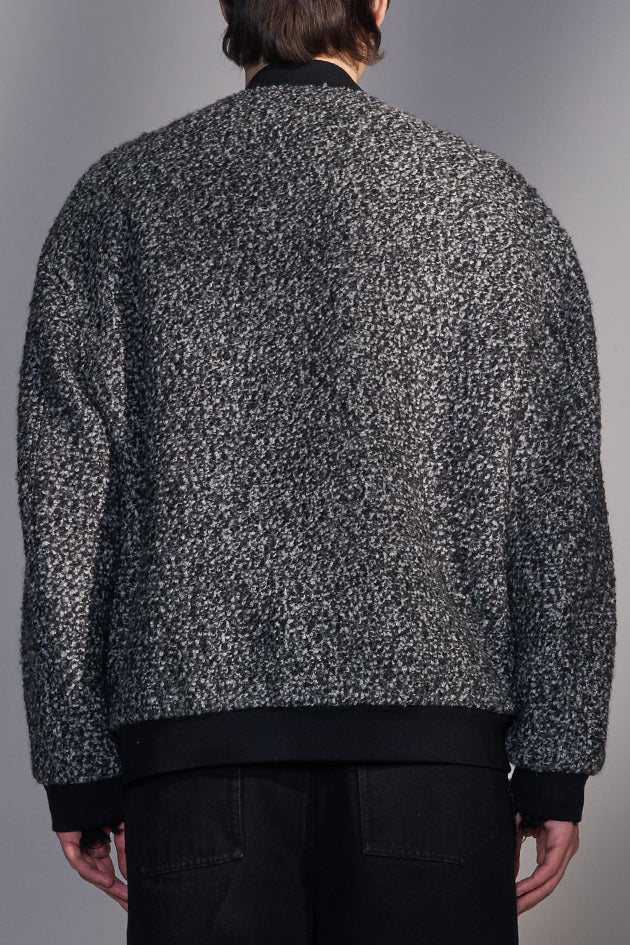 Bouclé Zip-Up Bomber Jacket