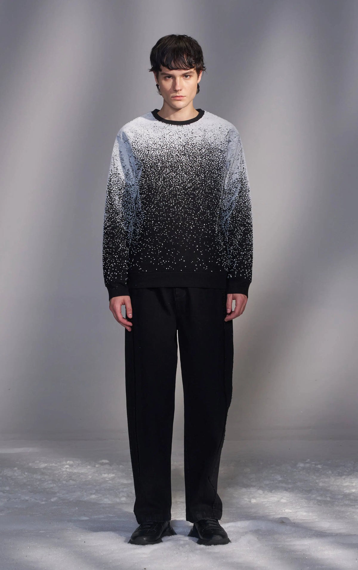 Snowflake-Embroidered Sweatshirt