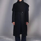 Wool Ribbed High-Neck Cape