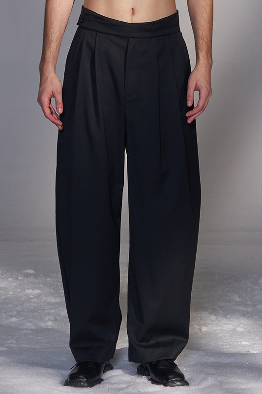 Balloon-Fit Wool Pants
