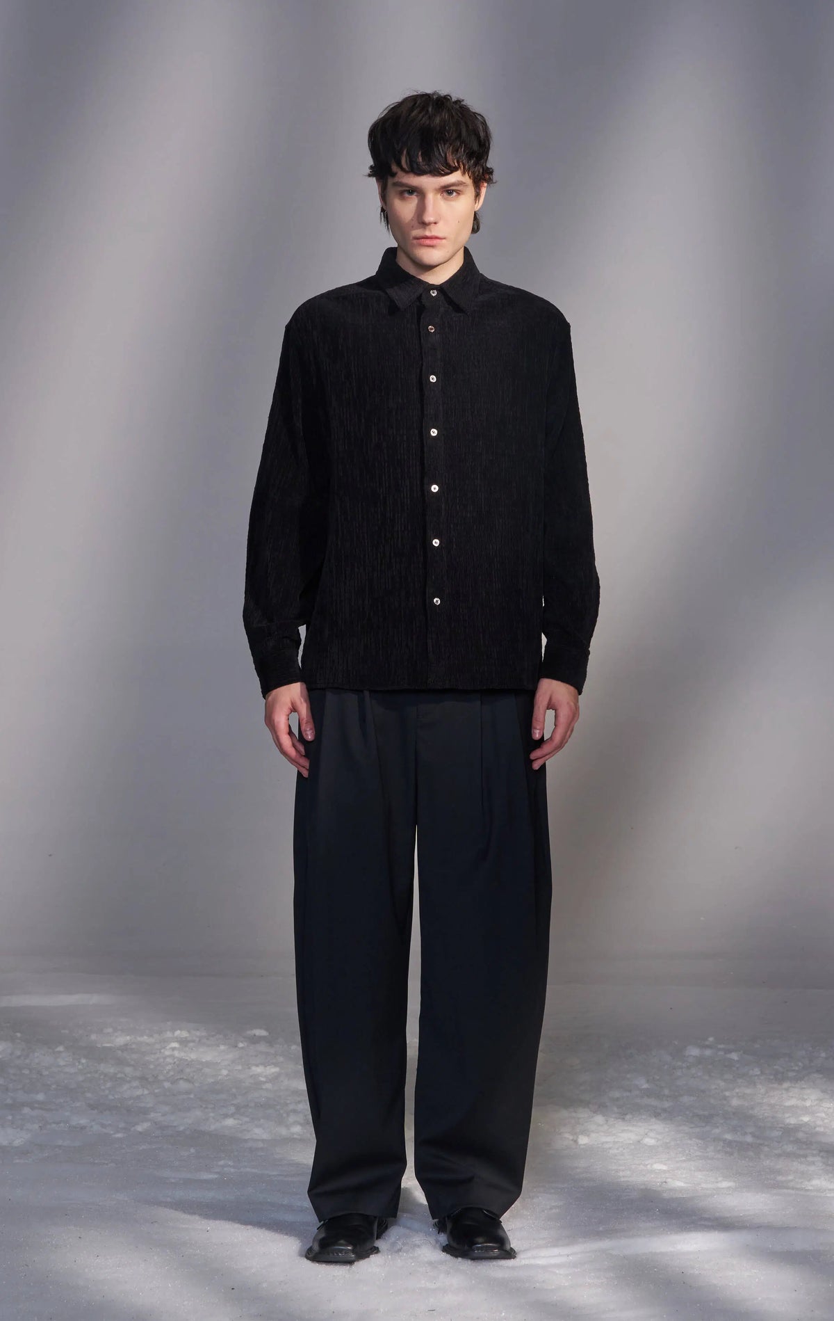 Smocked Corduroy Shirt