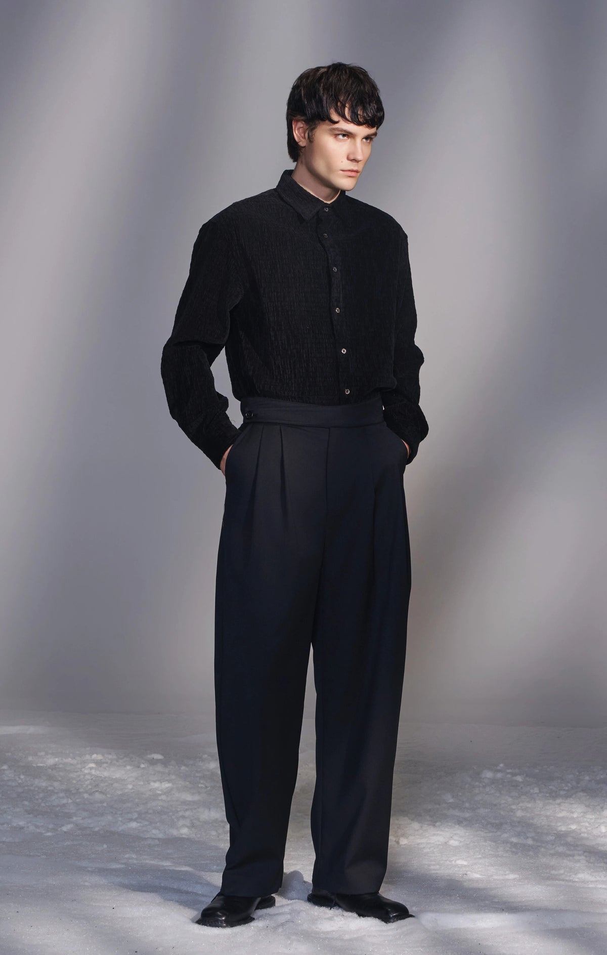Smocked Corduroy Shirt