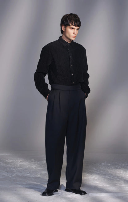 Smocked Corduroy Shirt