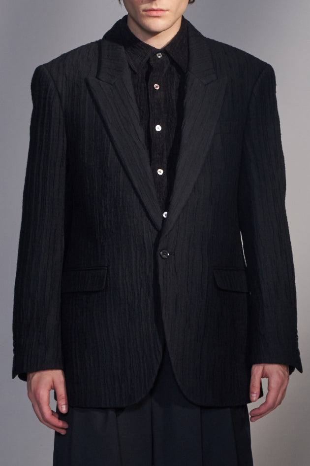 Textured Cotton-Wool Blazer