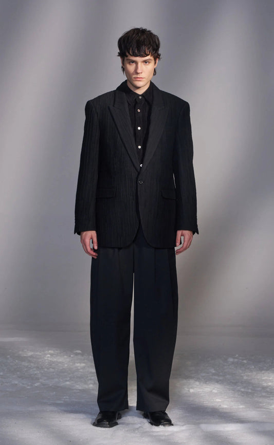 Balloon-Fit Wool Pants
