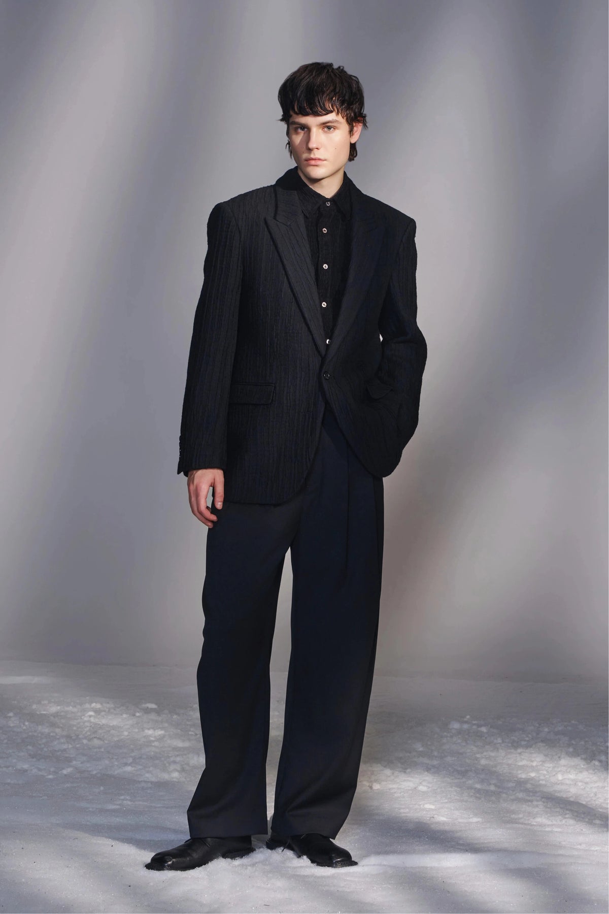 Textured Cotton-Wool Blazer