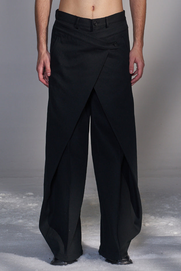 Wrapped Wide-Leg Pants