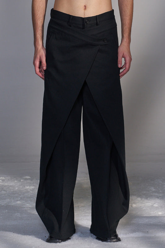 Wrapped Wide-Leg Pants