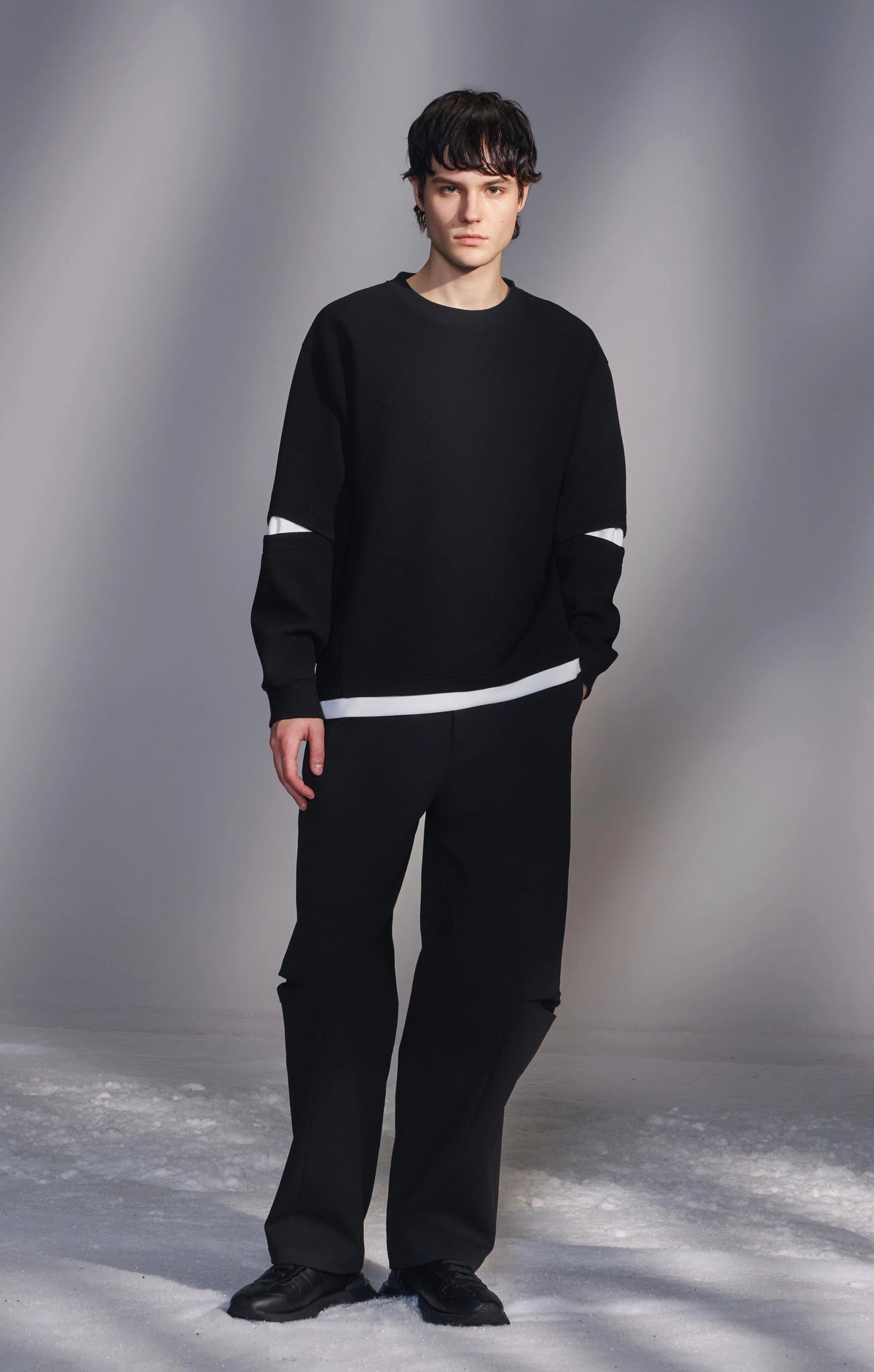 Baggy Knee-Pleated Pants