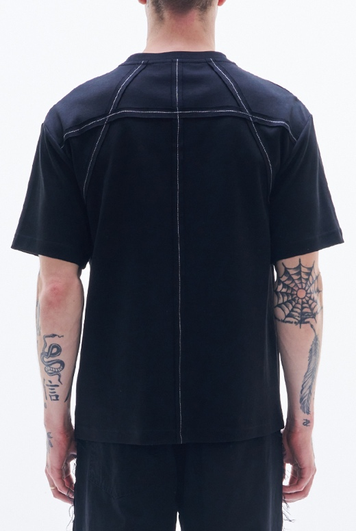 Tee With Raw Edge Tape