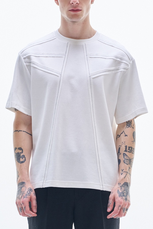 Tee With Raw Edge Tape