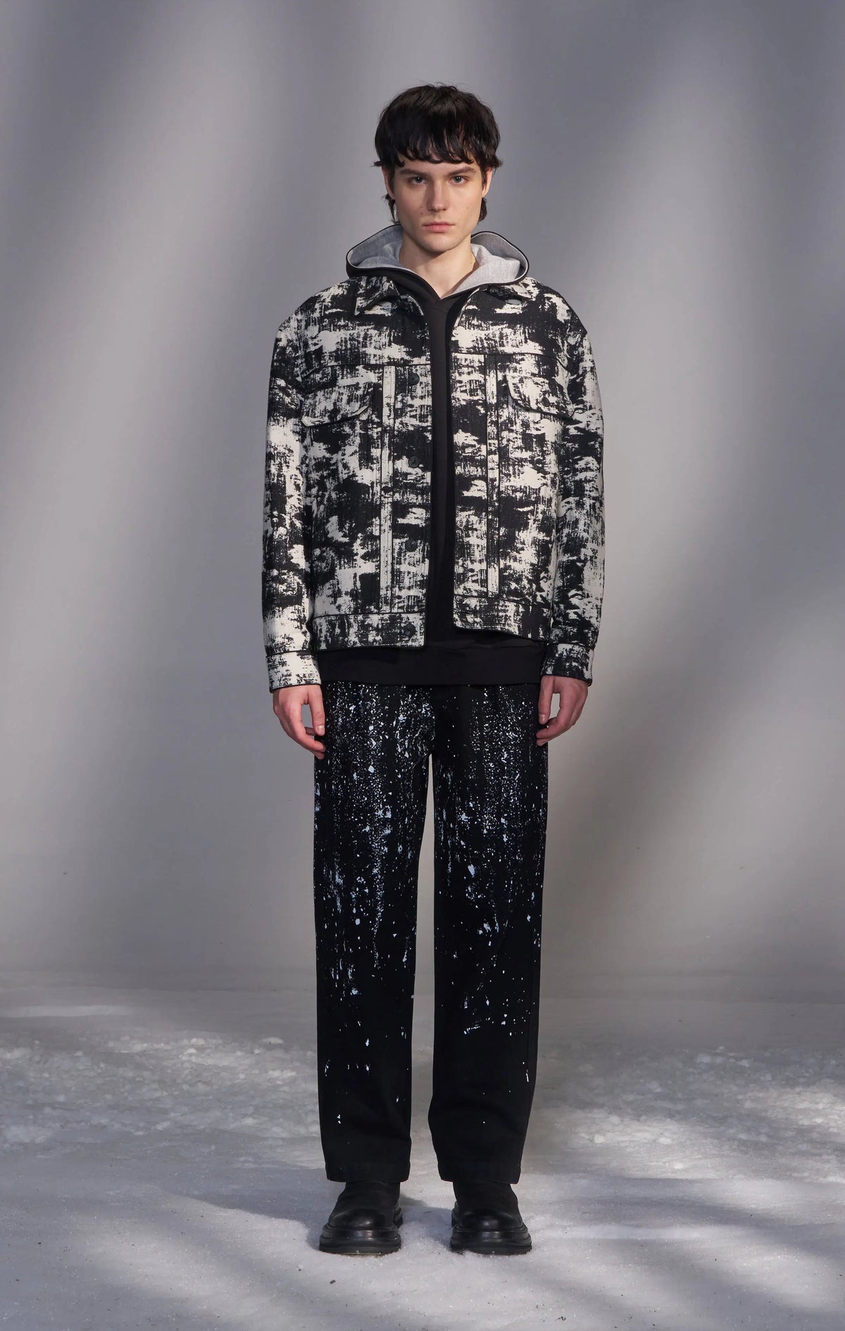 Black-and-White Pattern Jacket