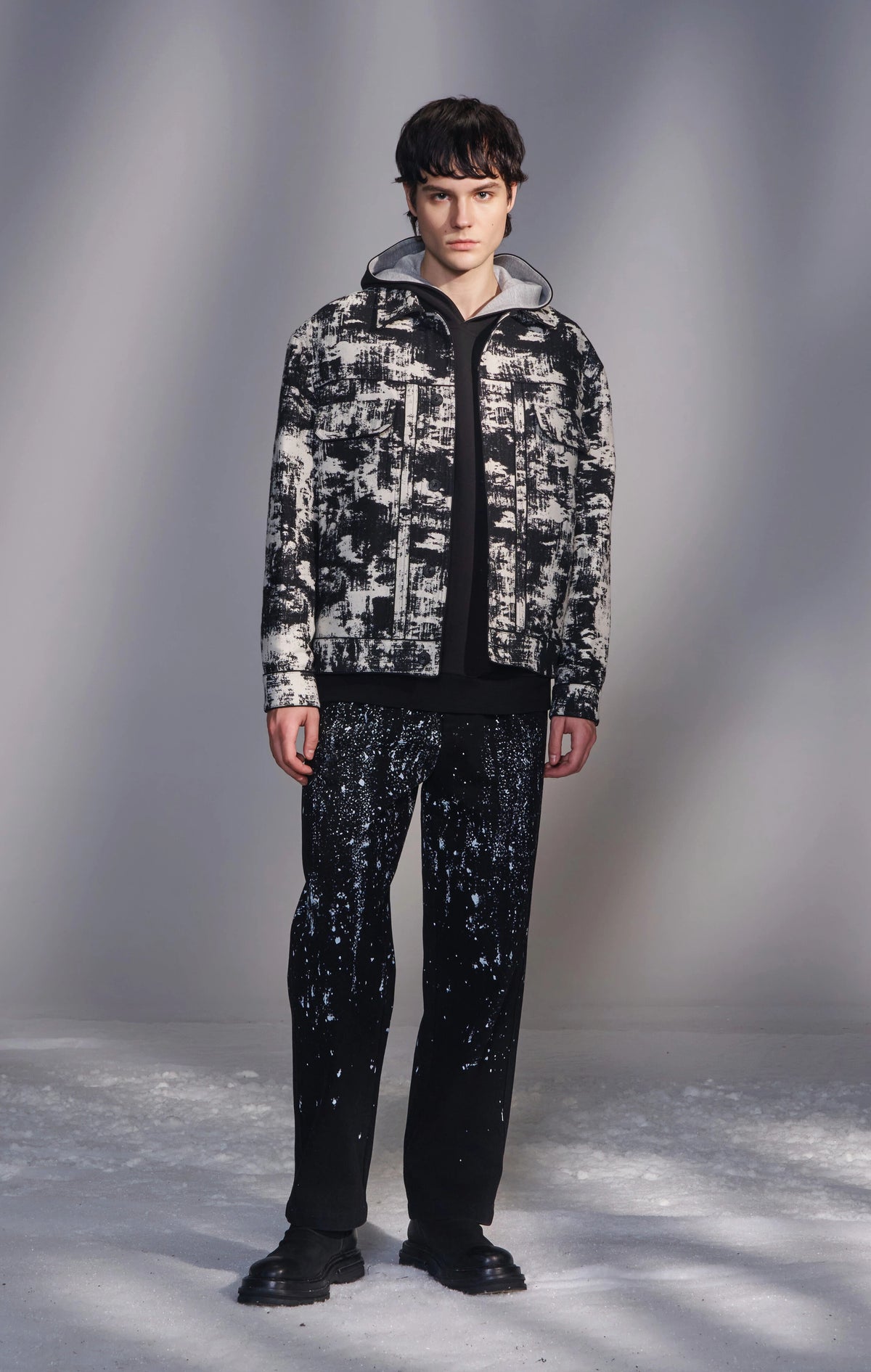 Black-and-White Pattern Jacket