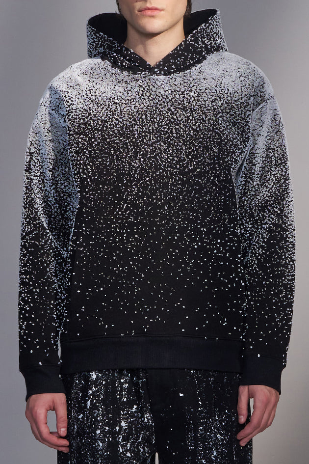 Snowflake-Embroidered Hoodie