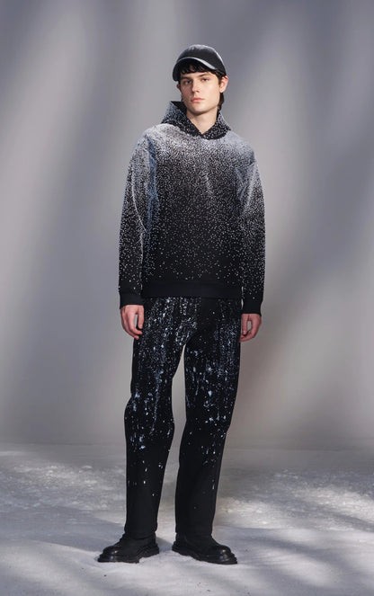 Snowflake-Embroidered Hoodie