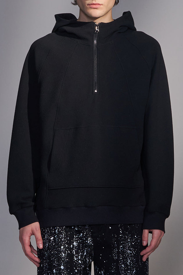 Textured Knit Zip-Up Hoodie