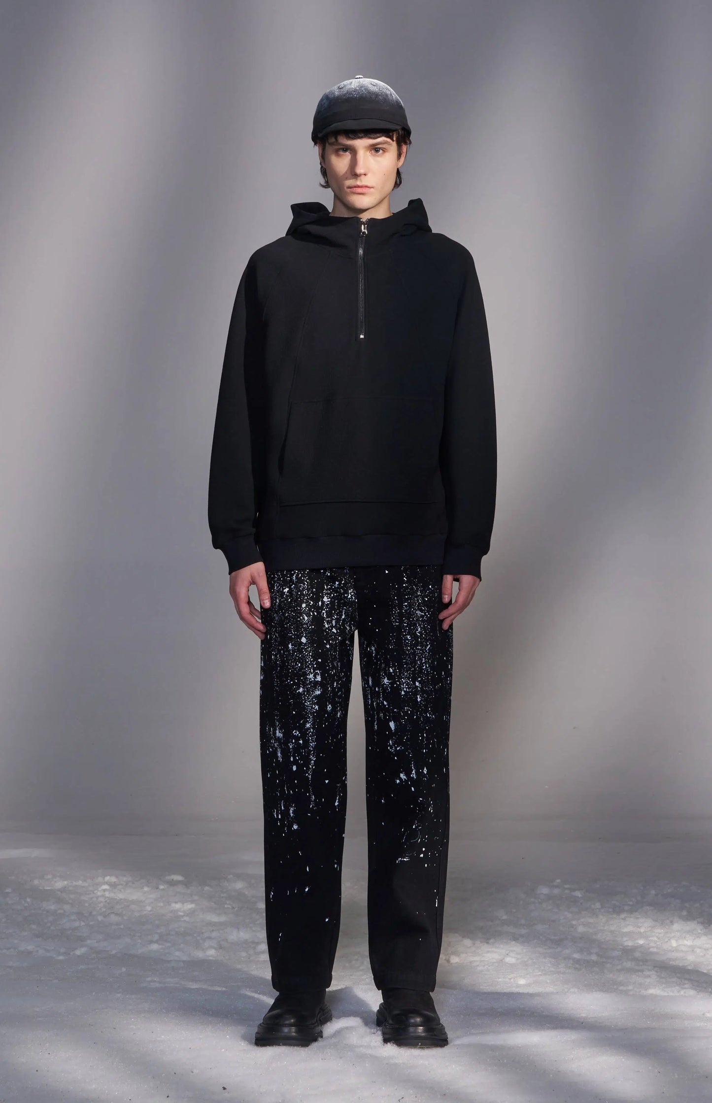 Textured Knit Zip-Up Hoodie