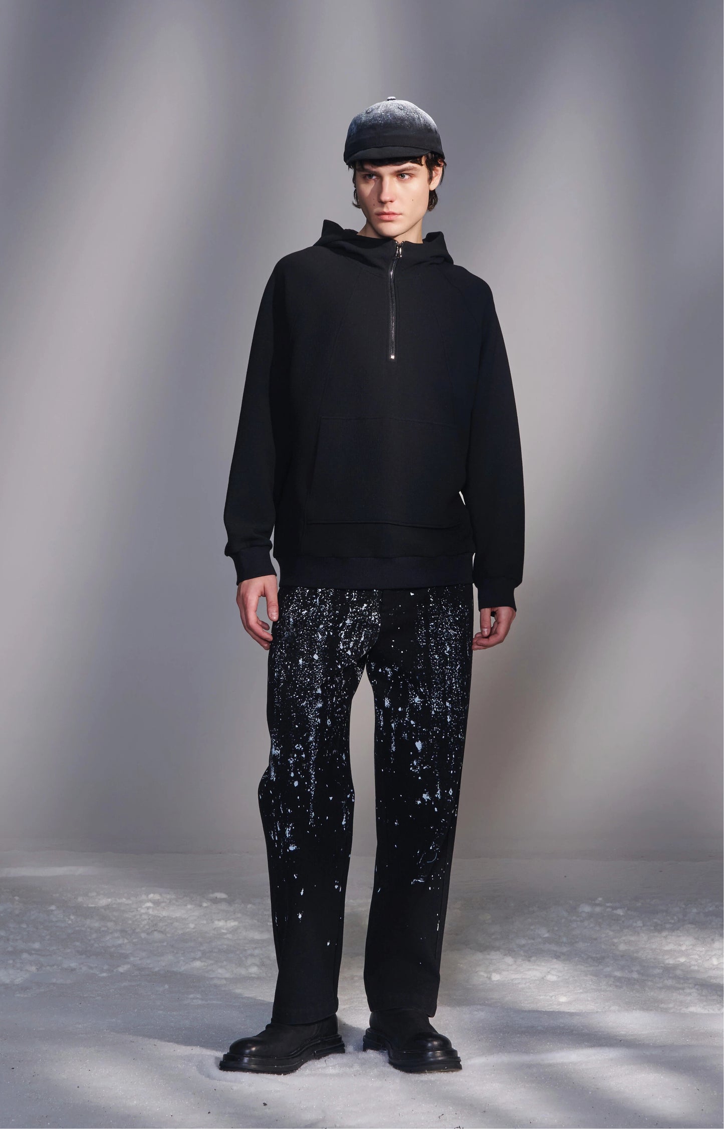 Textured Knit Zip-Up Hoodie