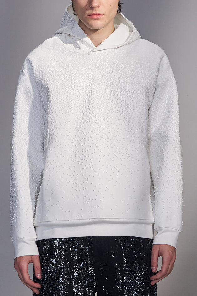 Snowflake-Embroidered Hoodie