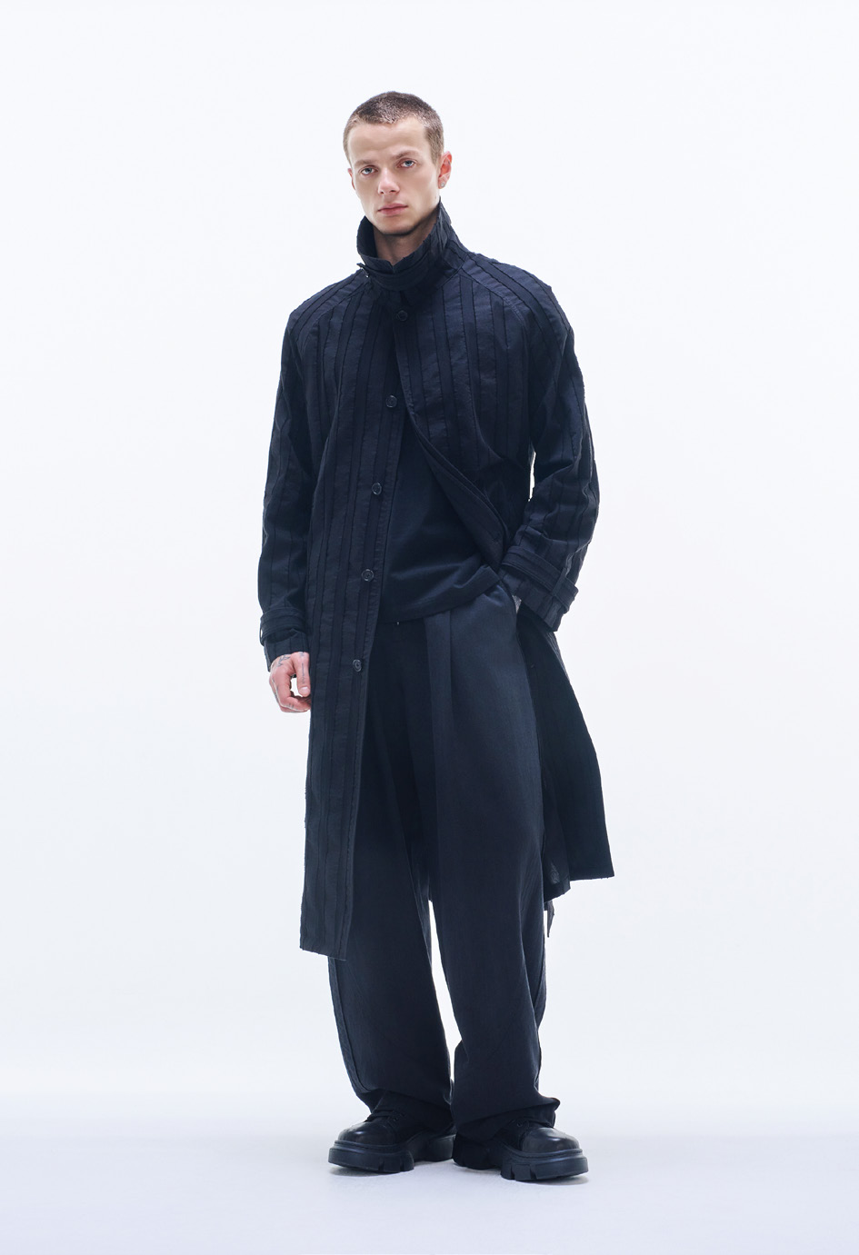Stripe Textured Light Coat