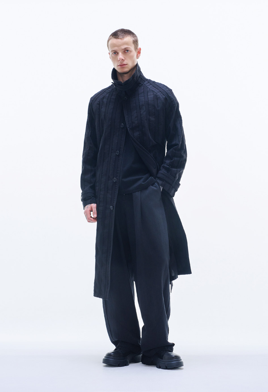Stripe Textured Light Coat