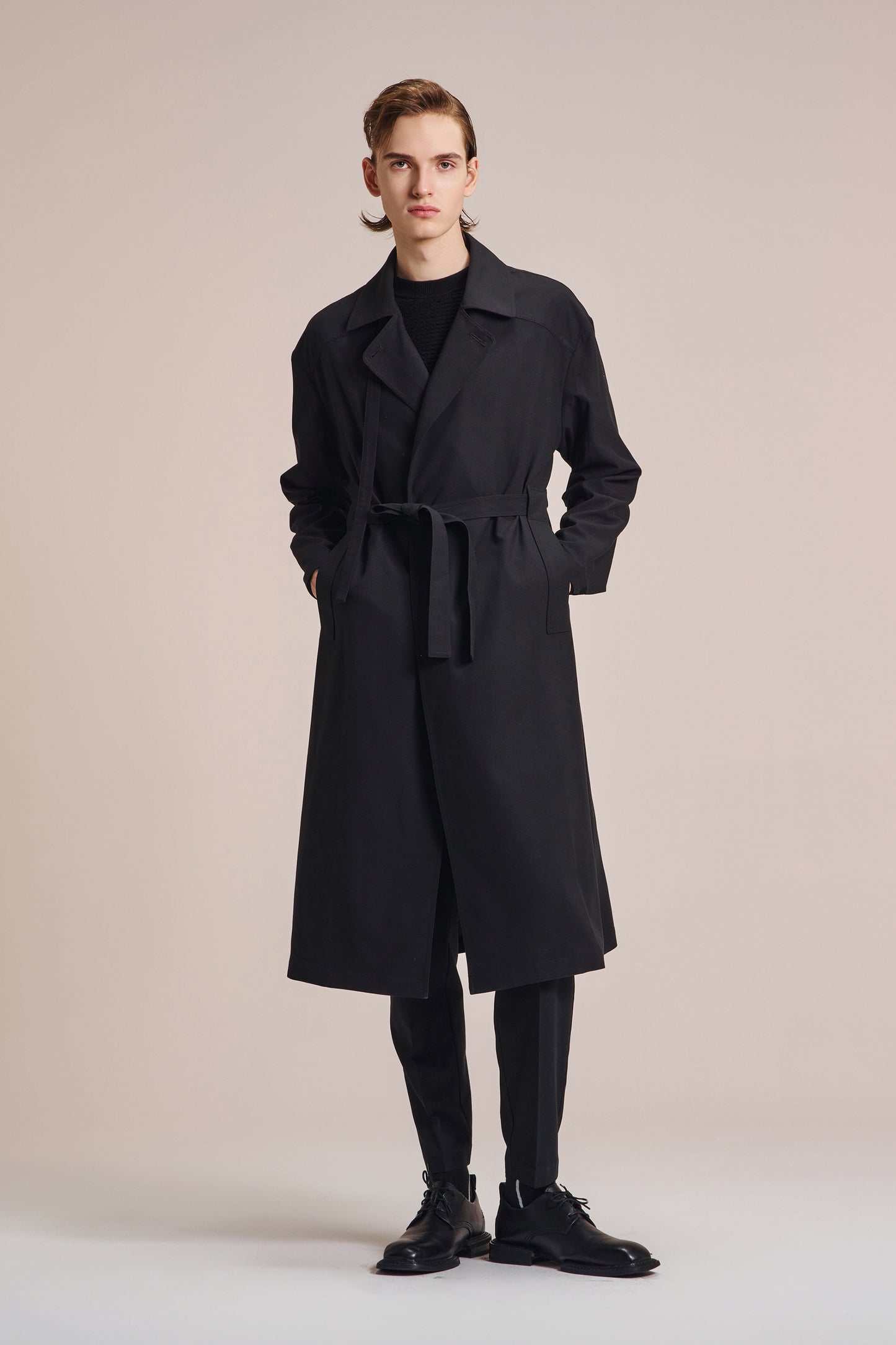 Light Wool Coat With Belt