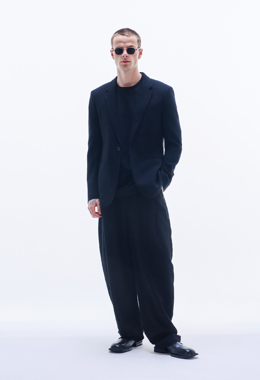 Wool Blazer With Black Slit