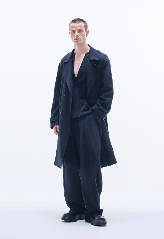 Viscose Linen Trench Coat