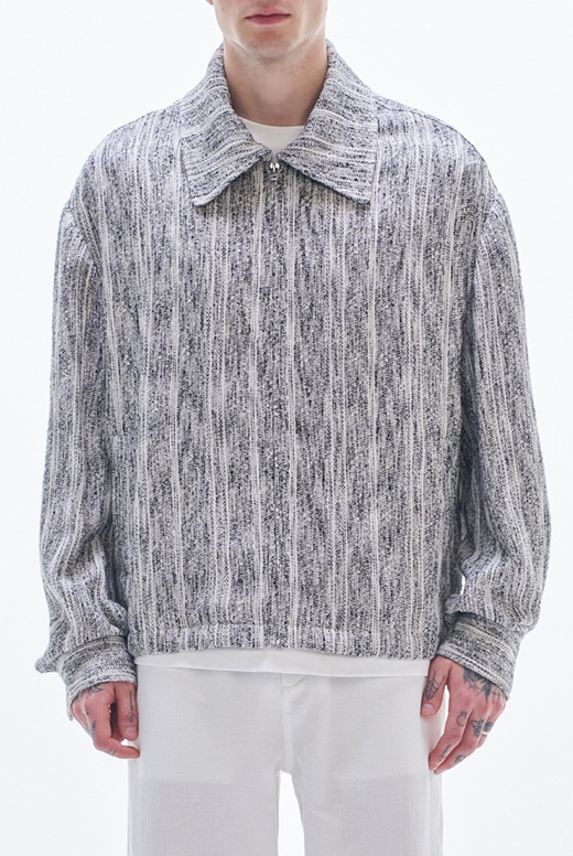 Cotton Tweed Zipper Jacket