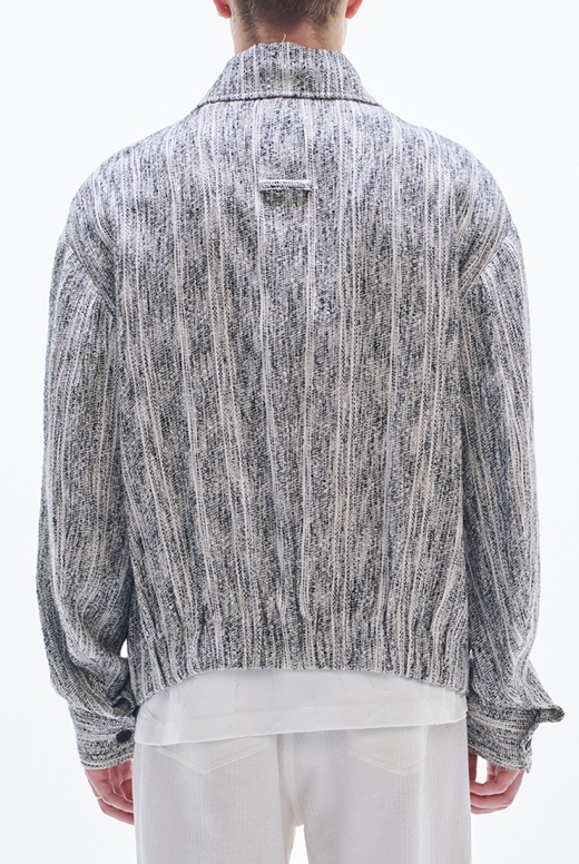 Cotton Tweed Zipper Jacket