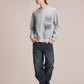 Sandwich Sweatshirt With Pleats & Brush Print