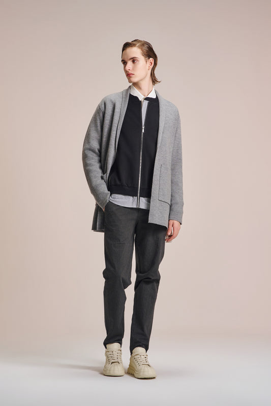 Spoon Collar Wool Cardigan