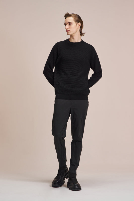 Stitch Round Neck Wool Sweater